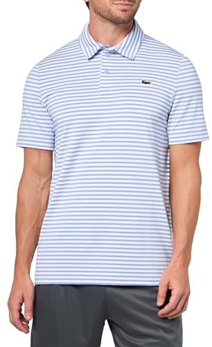 Lacoste Men's Sport Regular Fit UV Protect Golf Polo Shirt, Delphinium/White, Large