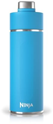 Ninja Thirsti Water Bottle and Flask 700 ML with Leak-Proof Lid, Designed for Carbonated, Hot & Cold Drinks, Ideal for Travel & Sports, Triple Insulated, Stainless Steel, Tropical Blue, DW2401EUUKSB