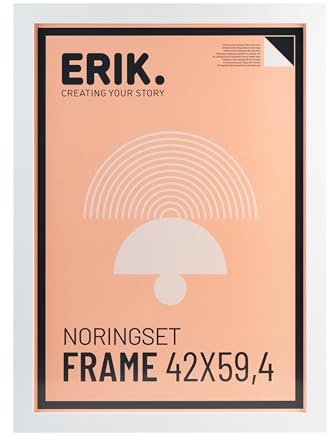 Grupo Erik Cornice 42x59,4 cm Bianca - Portafoto da Parete in MDF Effetto Legno per Poster, Quadri, Puzzle o Foto | Cornice da Parete con Accessori per Appendere Inclusi e Packaging Protettivo