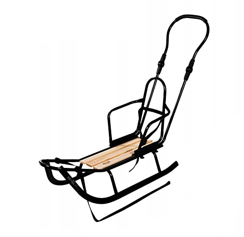 Luge en métal pour enfants avec dossier, siège en bois et poignée (SAN-M)