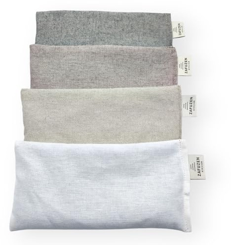 ZAFUZEN Set da 4 Cuscinetti per Occhi Yoga Core Set – Lavanda Naturale e Riso, Cotone Naturale, Ideali per Meditazione, Relax e Regalo Yoga