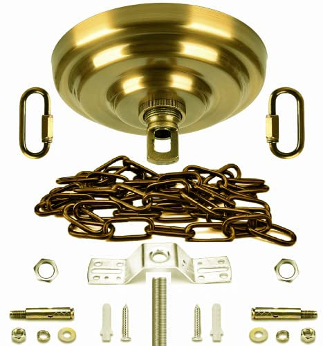 ROJOSER Heavy Duty Canopy Kit and 3.2 feet Pendant Light Fixture Chain for Chandelier or Swag Light Fixtures,Vintage Gold Copper