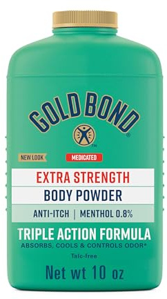 Gold Bond Poudre corporelle médicinale sans talc extra forte, 10 oz, pour refroidissement, absorption et soulagement