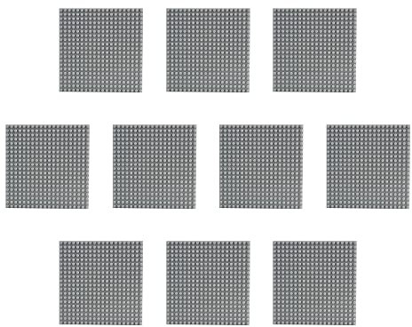 Larcele 10 Pieces Mini Building Blocks Base Plates, Board Only for Our Mini Blocks, Compatible with Most Brand JMDB-02 (Square,Gray)