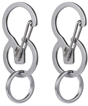 KeyUnity KS01 Moschettone portachiavi a sgancio rapido, portachiavi a forma di B Strumento EDC in acciaio inossidabile 420, perfetto per la casa e l'ufficio (2)