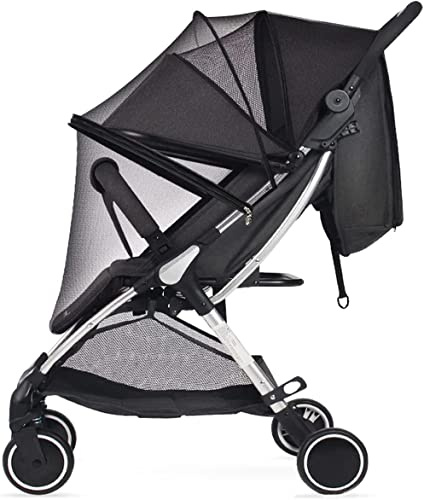 Moustiquaire Universelle pour Poussette Été Filet Anti Moustique Noir pour Landau Lit Parapluie Siège Auto Nacelle Parc Berceau Moustiquaire Transat Bébé Moustiquaire à Glissière, Bye Bye Insectes