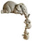 LSDZHK Elefanten Regal Figuren, Mutter hängt 2 Babys Elefanten Sitter Figuren Elefanten Skulptur Figur Dekoration Set für Home Office