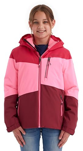 killtec Mädchen Funktionsjacke mit Kapuze und Schneefang/Outdoorjacke ist wasserdicht KOW 170 GRLS JCKT, pink, 128, 40927-000