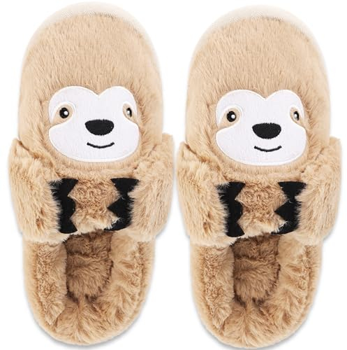 Merclix Faultier Hausschuhe Damen Winter Faultier Weihnachtsgeschenke Für Frauen Pantoffeln Damen Warme Kuschel Plüsch Rutschfeste Lustige Flauschige Slippers 40-41