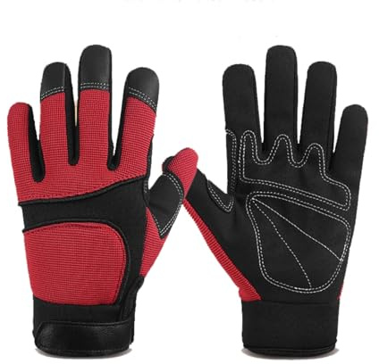 EXCEREY Kids Sport Gloves Cycling Gloves Full Finger MTB Gloves for Cycling Climbing Riding Biking Outdoor Sports (Red, Size M)