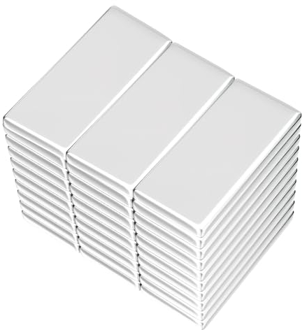 TNSLAND Neodym Magnete, Selbstklebende Magnete 20x10x1mm, Selbstklebende Flache Magnetplättchen, Seltenerdmagnete für Whiteboard, Kühlschrank, Fotos, Magnetstreifen, Magnettafel,Basteln (30 Stück)