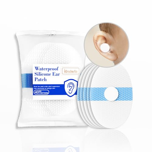 40Pcs Baby Ear Care Tape for Swimming Ear Covers for Shower Baby Ears Protection for Bath Infant Ears Protection from Water Ear Waterproof Earplugs 2.7 * 1.7Inch