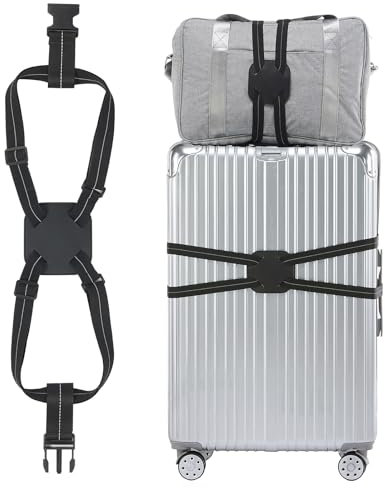 VCRANONR Gepäckgurte Koffer, 70-240 cm Koffergurte, Verstellbare Gepäckgurte, Kofferbänder Mit Seitlicher, Elastische Kofferband, Reisegurt, Bag Bungee, Luggage Bungee für Tasche Gepäck Reisetasche