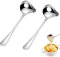 2 Pezzi Mestolo Per Salsa con Beccuccio, Cucchiaio Per Sugo Lunghezza 20 cm, Mestolo per Salse in Acciaio Inox Elegante, Mestolo per Salsa in Argento, Cucchiaio Per Sugo per Condimenti, Zuppe, Sughi