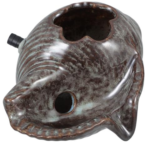 Mipcase Ceramic Conch Fountain Spitter Weather Resistant Hydroponic Planting Top For Garden Ponds Fish Tanks Indoor Outdoor Water Features Practical Decorative Landscaping Accessory