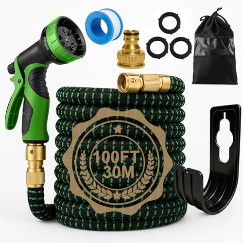 Tuyau d’Arrosage Extensible 30m avec 10 Modes de Jet - Raccords Universels pour Robinets 1/2 & 3/4 | Conception Antifuite pour Jardin, Lavage Voiture et Arrosage Plantes