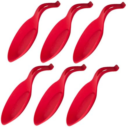 Alipis 6piezas Tapete De Silicona Para Cucharas Reposacucharas De Cocina Soportes De Silicona Para Cucharas De Escritorio Soporte Para Utensilios De Encimera Para Decoración De Cocina