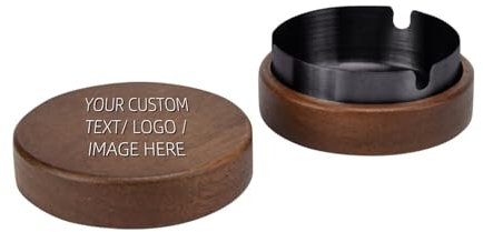 Cendrier personnalisé, ajoutez votre photo, votre logo et votre texte Cendrier personnalisé pour le bureau, les restaurants, la décoration de table intérieure, l'anniversaire et la fête des pères. (B)