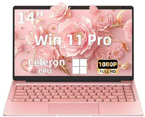 Svikou 14 Thin and Ultra Light Rose Gold Laptop for Students & Seniors