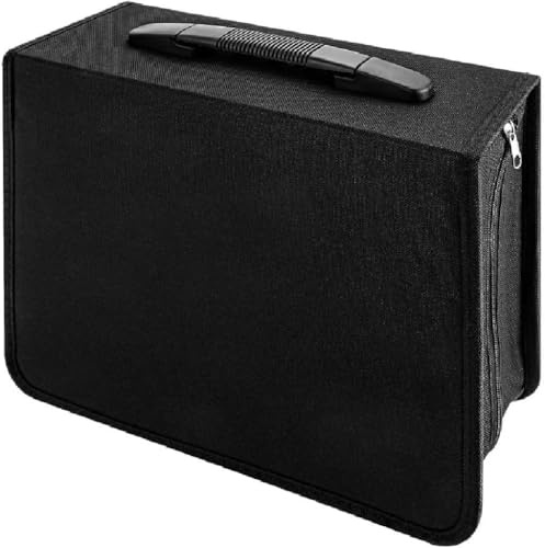 BREEZENEST CD DVD Storage Case Disc Holder Wallet Bag 320 Disc Capacity | CD DVD Storage Case Portable CD Organizer Storage Box with Zipper, Protective Dustproof CD DVD Binder
