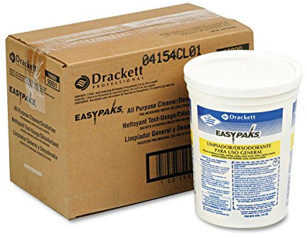 Diversey 990651 Easy Paks All Purpose Cleaner & Deodorizer, Water Soluble Paks make Effervescent Solution with Lemon Scent, Yellow, 90-Paks, 1 Tub