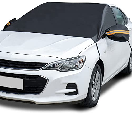 AstroAI Car Windshield Snow Cover, Windshield Cover for ice and Snow, Frost Windshield Cover for Ice, 2*Removal Side Mirror Protector, Windproof UV Sunshade Cover for Cars, SUVs, Vans