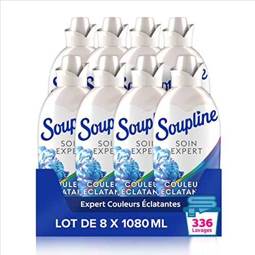 SOUPLINE - Expert Color Care Concentrate mjukgörare - skyddar textilier - 42 tvättar - set med 8 x 1,08 l