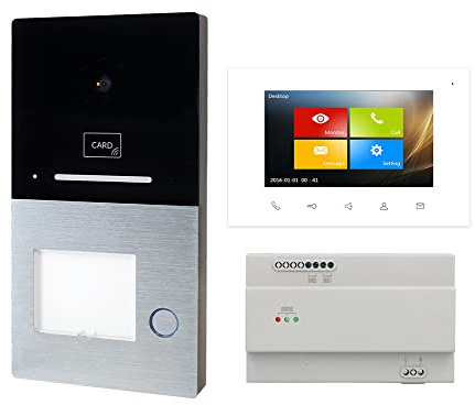 Voxura Domo Video Türsprechanlage Gegensprechanlage 1-Familien Komplett Set Außenstation Touchscreen RFID Bluetooth Aufputz