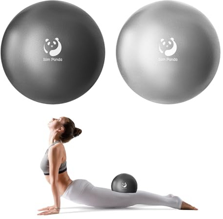 Slim Panda Gymnastikboll Liten, 23 cm Pilatesboll med uppblåsbart sugrör, mjuk yogaboll Uppblåsbar träningsboll för seniorterapi, hem, fitness, balansträning