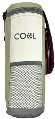 Kühltasche für Flaschen, Flaschenkühltasche bis 1,5 l, 12x32 cm, Farbe hellgrün, Kühlbox, Kühlbeutel mit verstellbarem Schulterriemen kleine Kühltasche für Drinks, Kühlbox für Outdoor, Reisen