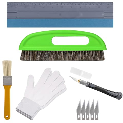 Mumjooyi Outils de Papier Peint Kit D'Outils de Lissage de Papier Peint Kit Papier Peint Kit Pose Papier Peint avec Brosse à Papier Peint Raclette