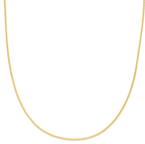 Kritz Collier Femme Chaîne Maille Gourmette Fine 1,5 mm plaqué Or - Collier Fin Hypoallergénique Longueur 40 45 50 55 Cm - Bijoux Mode Cadeau (40)