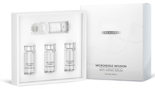 Sistema di Micro Infusione per Labbra, Sistema di Micro Infusione per Viso, Serum, Sistema Viso Glamour con Siero, per Tutti i Tipi di Pelle, con 3 Bottiglie di Serum e 1 Rullo