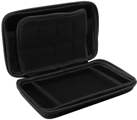 Annadue Tragbare Hartschalen-Tragetasche für New 3DS XL, New 3DS LL, New 2DS XL, 3DS Gamepad, Schützende Hartschale mit 8 Spielfächern Innen, Reisetasche für 3DS XL 3DS LL-Konsolen (Black)