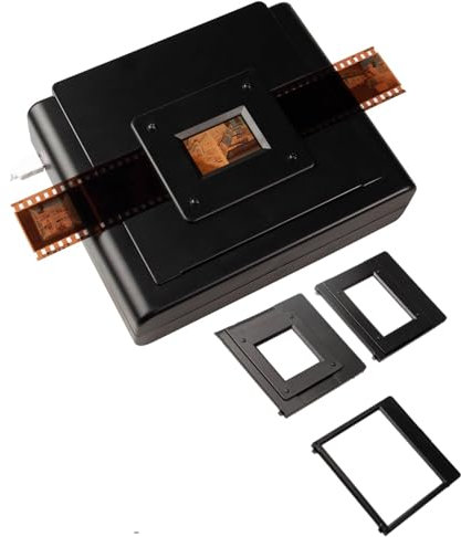 GZPKJ Proyector De Diapositivas con Iluminación LED, Visor De Diapositivas para Diapositivas Antiguas, Brillo Ajustable De La Luz LED, con Soportes para Películas De 135, 120 Y 4 X 5 Pulgadas