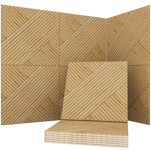 Soon Global Acoustical Wall Panels, 6-Piece 23.62 X 23.62 Inches Art Acoustic Panels, Decorative Acoustic Panels, Acoustic Wall Panels, Sound Absorbing Wall Art, Harvest Cross