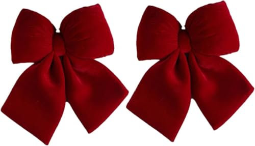 Fiocco di velluto rosso oversize decorazione di Natale ciondolo per decorazione di nozze ciondolo albero di Natale (grande)