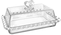 PEPAXON Beurrier rectangulaire en verre transparent avec couvercle - 250 g - Beurrier (BTD-Heart)