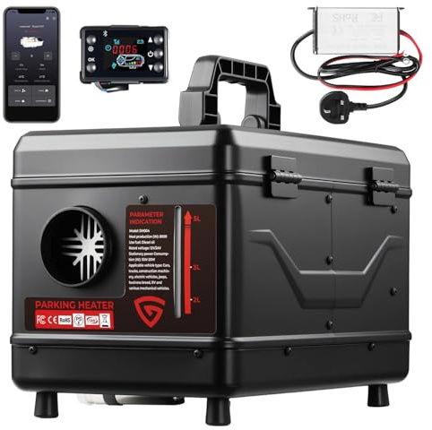 GEARFLOW 8KW toolbox ALL IN ONE Diesel Air Heater AC 220V DC 12V 24V, with Altitude Mode portable parking heater, Bluetooth APP control, for cars trucks RV campers tent garage home