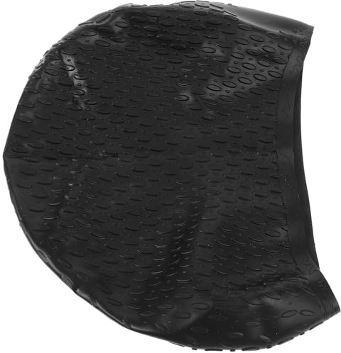 MAGICLULU Cuffia da Nuoto in Silicone Nero Design Gocce D'acqua Unico, Protezione Chioma per Piscina e Acquagym