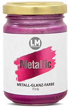 LM-Kreativ Metallic 125ml (Pink) - Acrylfarbe Metallic-Farbe, Metall-Glanz, Metall-Effekt Farbe, ähnlich Viva Decor Maya Gold