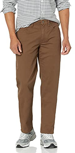 Amazon Essentials Men's Standard Straight-Fit 5-Pocket Stretch Twill Pant, Brown 36W x 32L