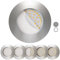 Scandinavian home 6er Set LED Einbaustrahler Dimmbar WarmDim 230V 5,8W Warmweiß 60mm - 70mm I Badezimmer geeignet I CRI 90 580lm 3100K 68mm I Edelstahldesign mit Milchglas I LED Spot flach
