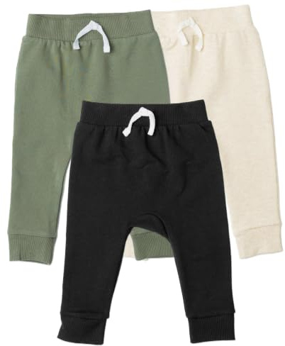 Gerber Baby Boys Toddler 3-Pack Jogger Sweatpants, Green/Black, 3T US