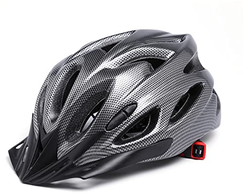 Leichter Fahrradhelm, Spezialisierte Mountainbike-Helme, Leichter Fahrradhelm für Erwachsene, Rennradhelm, Kinder-Jugend-Kleinkind-Mountain-Road-Fahrradhelm mit Einstellrad(Kohlefaser Schwarz)