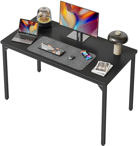 CubiCubi Schreibtisch Klein, 100 x 48 x 75 cm, computertisch PC Tisch, Heimbüro Schreibtisch, Küchentisch, Industriedesign für Zuhause, Büro, Arbeitszimmer, Schreiben, Schwarz
