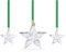Swarovski Annual Edition Ornament Set 2023, Kristallornamente im Stern-Design, mit Grünem Ripsband