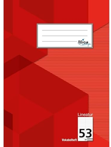 Vokabelheft A4 - Lineatur 53-2 Spalten - 24 Blatt