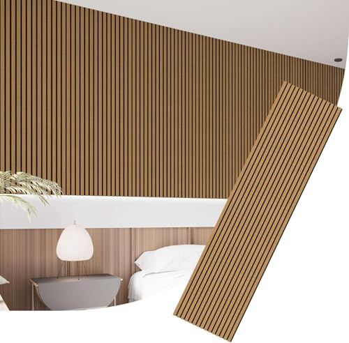 IZODEKOR Acoustic Wall Panels, 3D Wall Panels, Sound Proofing Slat Wall Panelling, MDF Paneling Strips, Acoustic Wall Panels Wood for Media Wall, Acoustic Panels, 1 Pack, 240x60cm | Vintage