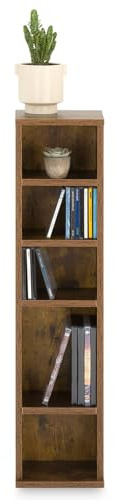 IDIMEX Étagère pour CD et DVD Melodie en Bois avec 5 étagères, 21 x 88 x 20 cm, Idéal pour rangements CD et DVD, Semi-modulable, Old Style
